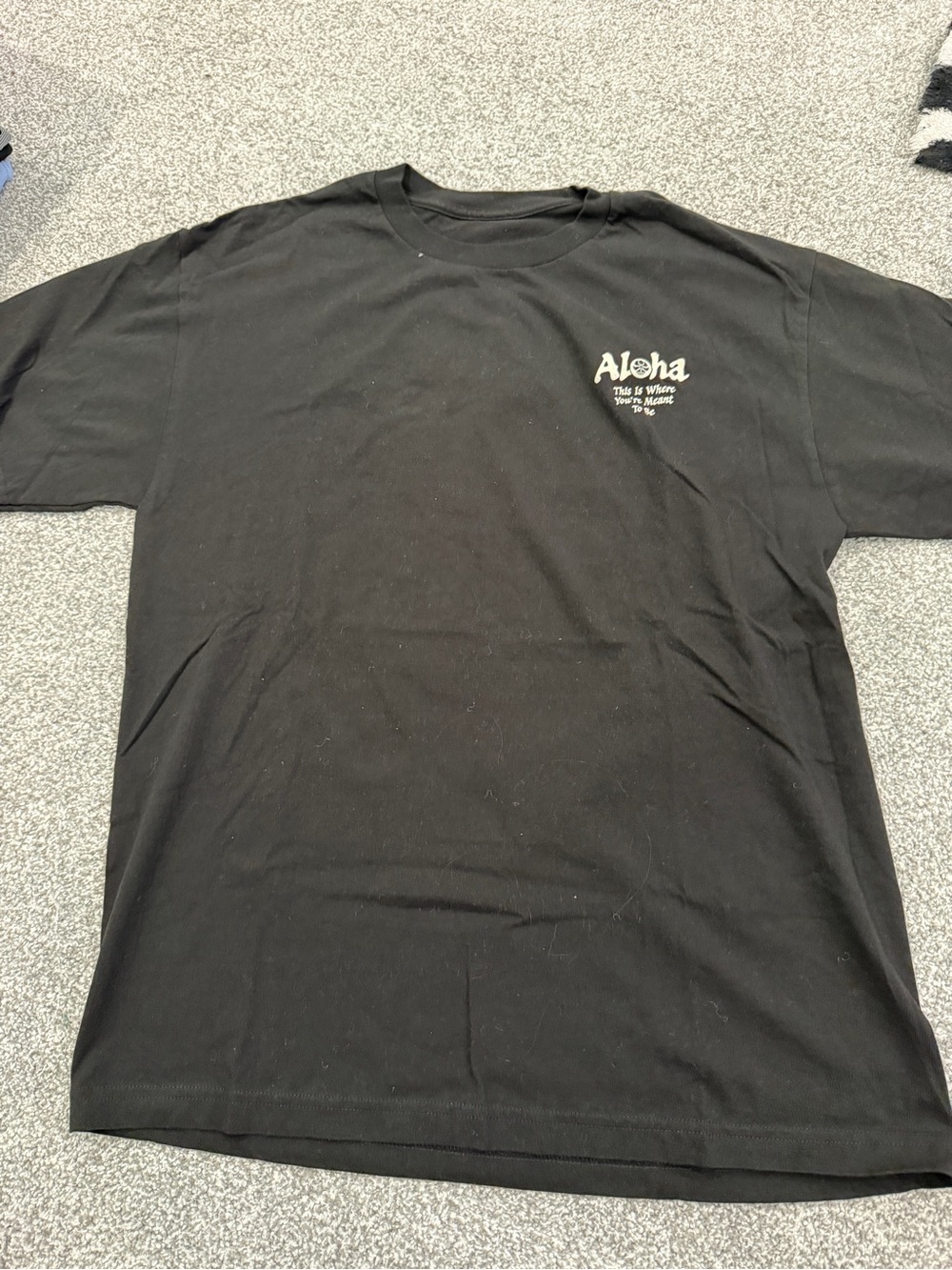 ALOHAS Black Short-Sleeve Tee with Small Chest Logo